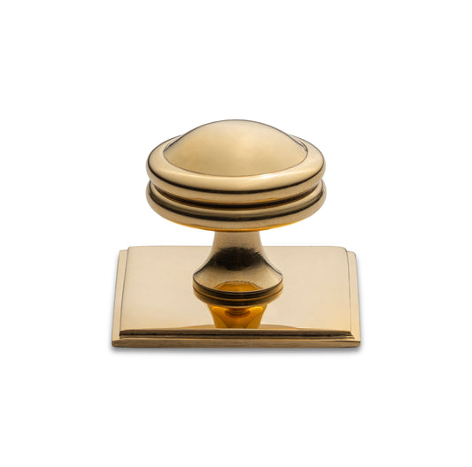 Palladio Domed Cabinet Knob on Stepped Plate